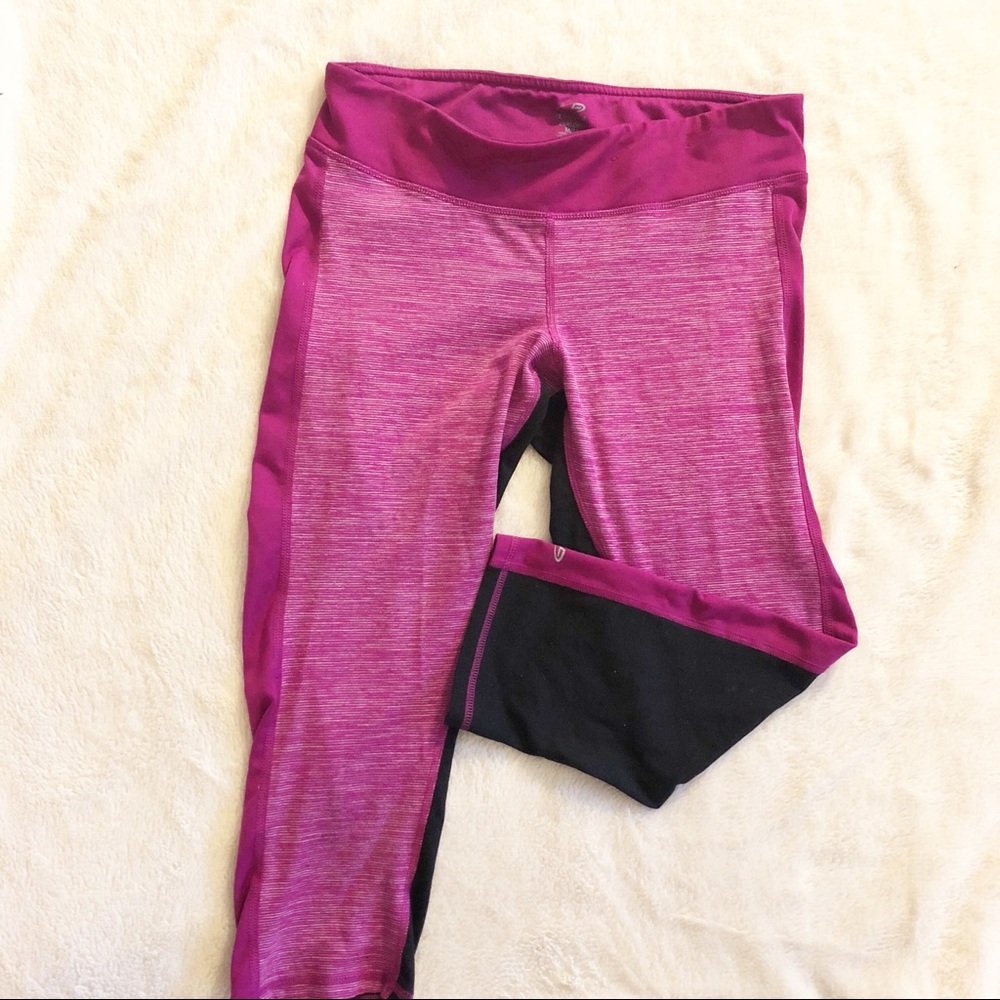 Champion Duo Dry Black and Pink Workout Leggings